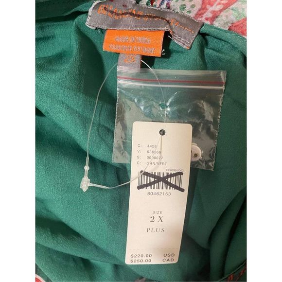 Anthropologie x Bhanuni Jyoti Tiered Short-Sleeve Dress Size 2X Plus - Picture 10 of 10